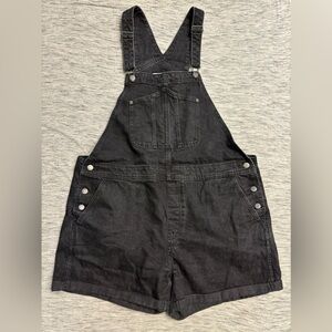 Old Navy Black Denim Short Overalls